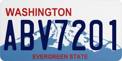 WA license plate ABV7201