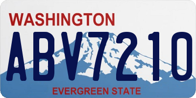 WA license plate ABV7210