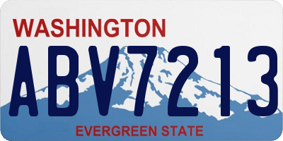 WA license plate ABV7213