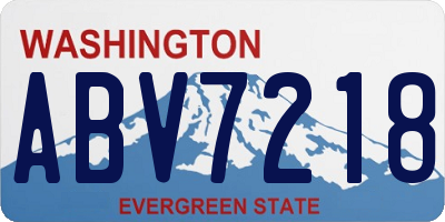 WA license plate ABV7218