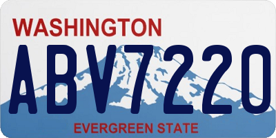 WA license plate ABV7220