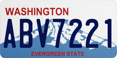 WA license plate ABV7221