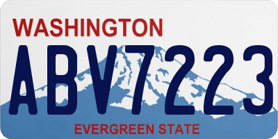 WA license plate ABV7223