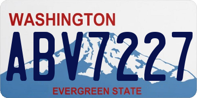 WA license plate ABV7227