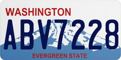WA license plate ABV7228