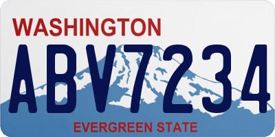 WA license plate ABV7234