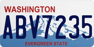 WA license plate ABV7235