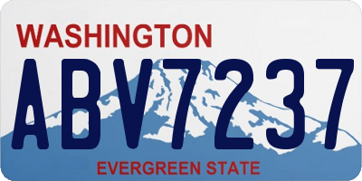 WA license plate ABV7237