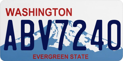 WA license plate ABV7240