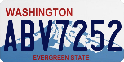 WA license plate ABV7252