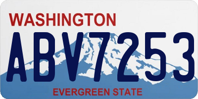WA license plate ABV7253