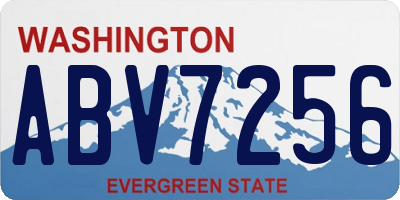 WA license plate ABV7256
