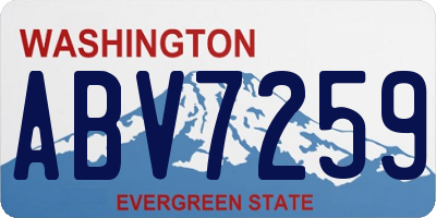 WA license plate ABV7259