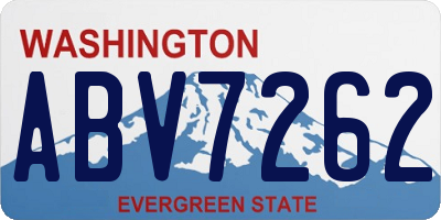 WA license plate ABV7262