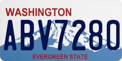 WA license plate ABV7280