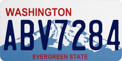 WA license plate ABV7284