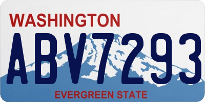 WA license plate ABV7293