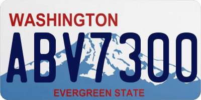 WA license plate ABV7300