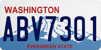 WA license plate ABV7301
