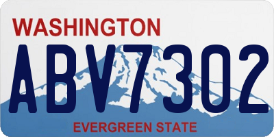 WA license plate ABV7302