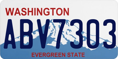 WA license plate ABV7303