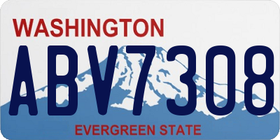 WA license plate ABV7308