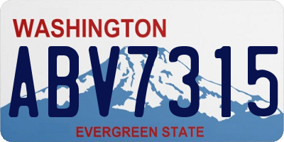 WA license plate ABV7315