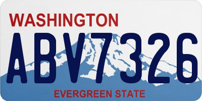WA license plate ABV7326