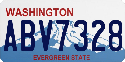 WA license plate ABV7328