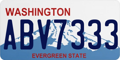 WA license plate ABV7333