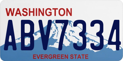 WA license plate ABV7334