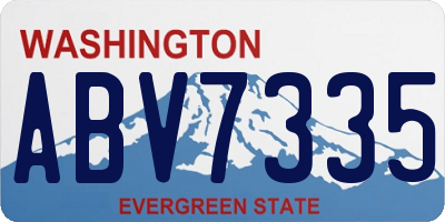 WA license plate ABV7335