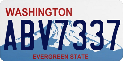 WA license plate ABV7337