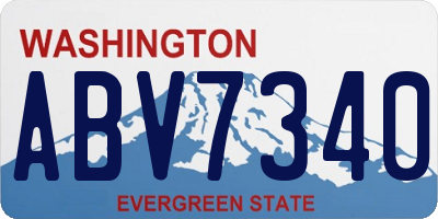 WA license plate ABV7340