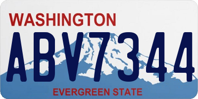 WA license plate ABV7344