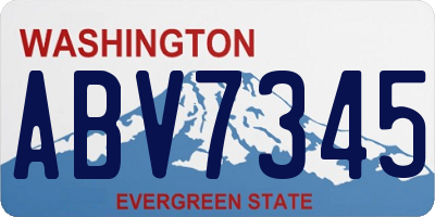 WA license plate ABV7345