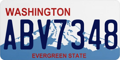 WA license plate ABV7348