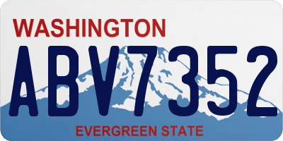 WA license plate ABV7352