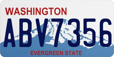 WA license plate ABV7356