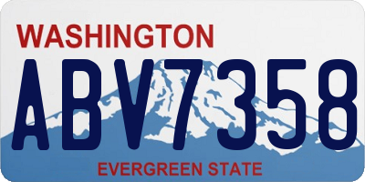 WA license plate ABV7358