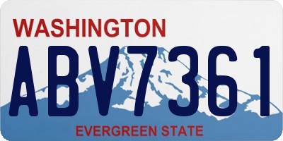 WA license plate ABV7361