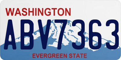WA license plate ABV7363
