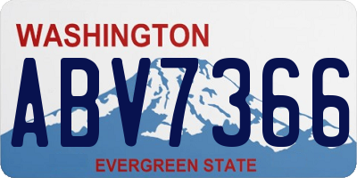 WA license plate ABV7366