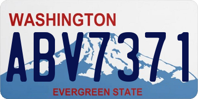 WA license plate ABV7371