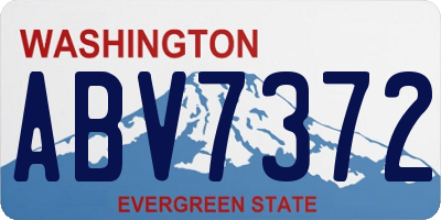 WA license plate ABV7372