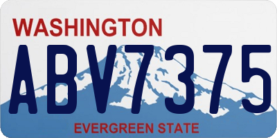 WA license plate ABV7375