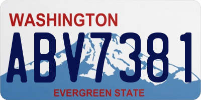 WA license plate ABV7381
