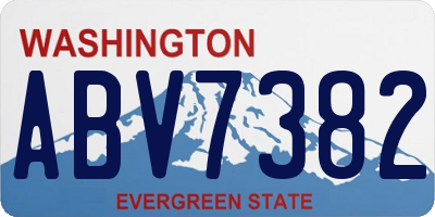 WA license plate ABV7382