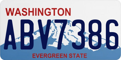 WA license plate ABV7386