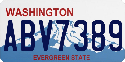 WA license plate ABV7389